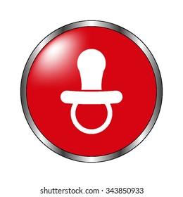 Soother - vector icon on the  red button