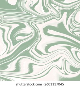 A soothing abstract pattern with muted green and white fluid swirls.