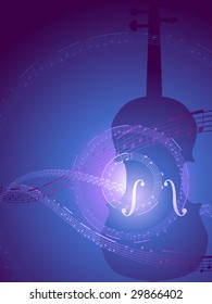 Soothing blue violin vector background