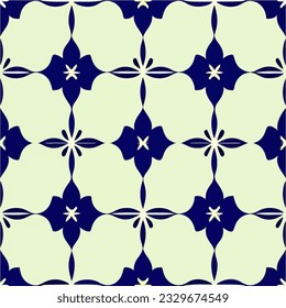 Soothing blue and white pattern gracefully adorns a pure white backdrop, forming a seamless and visually appealing design suitable for fabrics or decorative purposes.