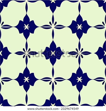 Soothing blue and white pattern gracefully adorns a pure white backdrop, forming a seamless and visually appealing design suitable for fabrics or decorative purposes.