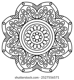 design de mandala étnica calmante para adultos e crianças livro de coloração, arte mandala para hena, arte de parede e design de tatuagem
