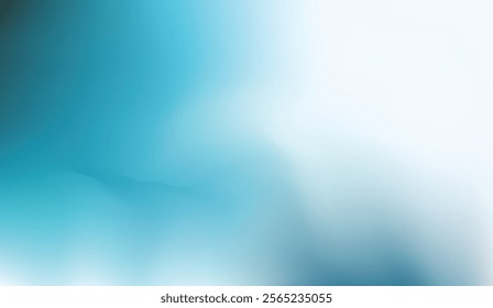 Soothing gradient background with deep teal and light blue blending into white. Ideal for professional designs, modern layouts, or calming digital art themes