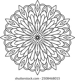 Soothing Mandala on White Background: A Relaxing Adult Coloring Page, Mandala