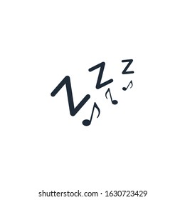 Soothing music. Lullaby. Vector icon isolated on white background.