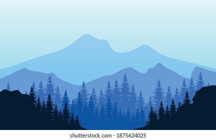 Soothing nature scenery in the morning in the countryside. City vector