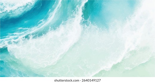 A soothing ocean-inspired watercolor painting in gentle blue and green shades. Abstract and flowing, ideal for relaxing visuals and branding.
