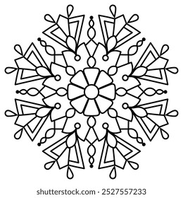 calmante e design de mandala simples para adultos e crianças livro de coloração, arte de mandala para hena, arte de parede e design de tatuagem
