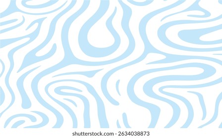 Soothing Sky-Blue Swirl Pattern on White Background: Abstract Organic Flowing Lines for Calming Designs and Creative Projects, Gentle and Serene Zebra Design