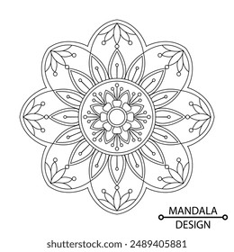 Soothing Spirals Coloring Book Page for adult. Easy Mandala Coloring Book Pages for Adults to Relax, Experiences Give Relief. Resizeable Vector File