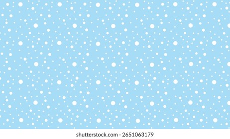A soothing vector background with white polka dots on a light blue base, perfect for serene and clean designs.