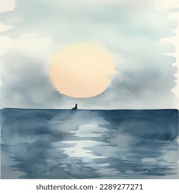 Soothing Watercolor: Illustration of Calmness. Watercolor vector illustration.