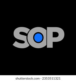 SOP brand name vector icon. SOP typography monogram.