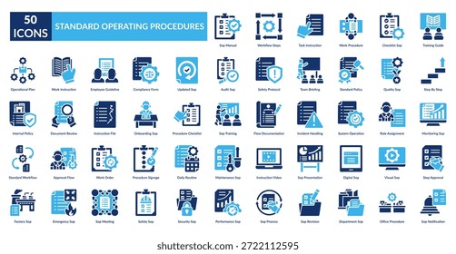 Parar definição de ícone de preenchimento. Manual de Parada, Etapas do Fluxo de Trabalho, Instrução da Tarefa, Procedimento de Trabalho, Lista de Verificação, Guia de Treinamento, Passo a Passo