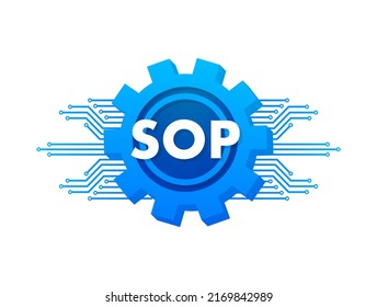 Sop, gran diseño para cualquier propósito. icono SOP, vector de procedimiento operativo estándar. Icono de negocio