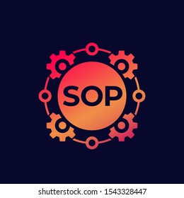 SOP icon, Standard Operating Procedure, vector art