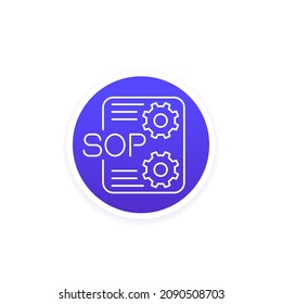 SOP icon, Standard Operating Procedure linear vector