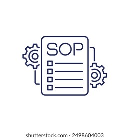 SOP icon, Standard Operating Procedure line vector