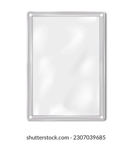 SOP magnetic folder display vector mockup. Wall document holder realistic mock-up. Template for design