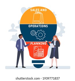 SOP - Sales and Operations Planning acronym. business concept background.  vector illustration concept with keywords and icons. lettering illustration with icons for web banner, flyer, landing page