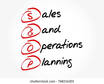 S&OP - Sales and Operations Planning acronym, business concept background
