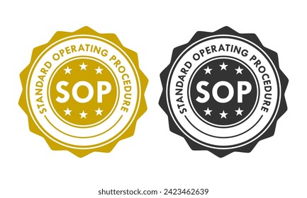 SOP - Standar Operating Procedure design badge template illustration