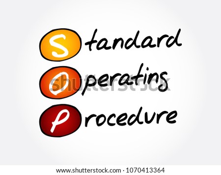 SOP - Standard Operating Procedure acronym, business concept background