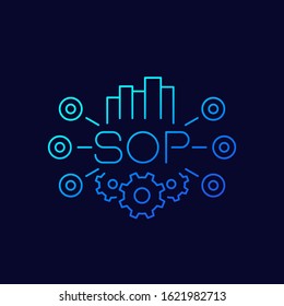 SOP, Standard Operating Procedure icon, linear vector