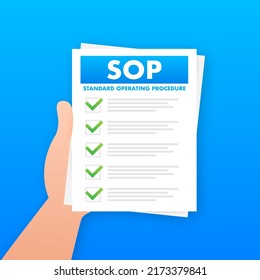 SOP - Standard Operating Procedure. Vector stock illustration.