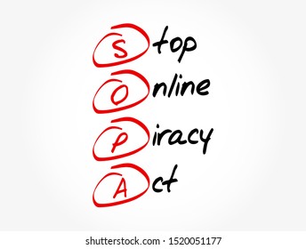 SOPA - Stop Online Piracy Act acronym, concept background