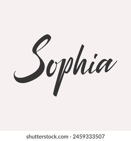 Sophia. English name handwritten inscription. hand drawn lettering. High quality calligraphy card. Vector illustration.