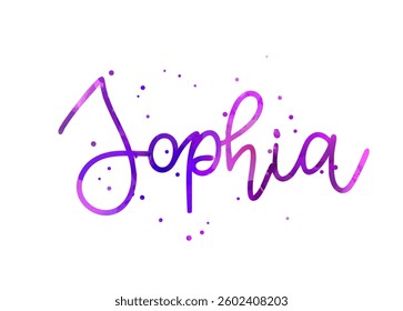 Sophia - handwritten modern calligraphy lettering for girl's name