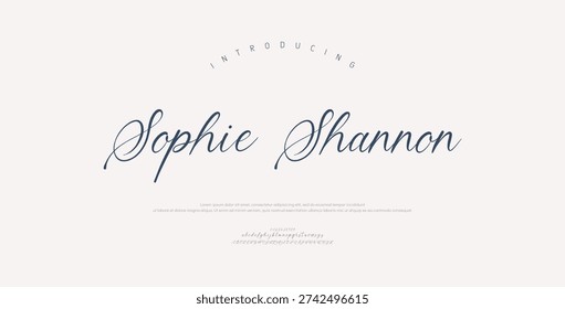 Sophie Shannon, Hand drawn vector alphabet. Modern monoline signature script font. Elegant Signature Font. Best Alphabet Beautiful Calligraphy Signature Font
