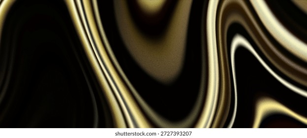 Un sofisticado fondo abstracto con fluidas texturas de oro fundido y seda negra. Perfecto para la marca de lujo y el Diseño web de alta gama.