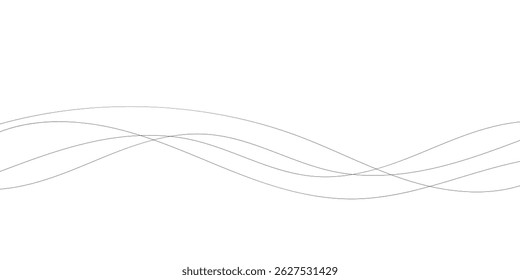 Um fundo abstrato sofisticado apresentando camadas, linhas onduladas em preto e tons de cinza em um fundo branco.	