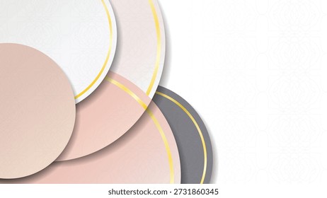 Fondo abstracto sofisticado con círculos en capas con acentos dorados, perfecto para diseños modernos y presentaciones de lujo