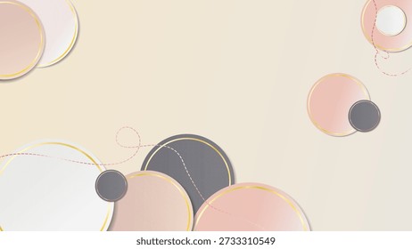 Fondo abstracto sofisticado con círculos en capas con acentos dorados, perfecto para diseños modernos y presentaciones de lujo