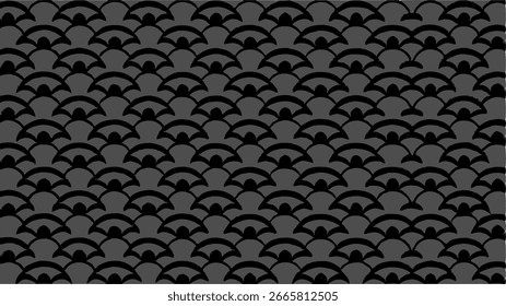 A sophisticated abstract design featuring flowing, light-infused black and gray ornamental waves, creating a dynamic and elegant visual.