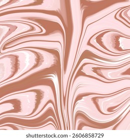 A sophisticated abstract design with pink and brown tones, forming a smooth and glossy liquid marble effect.