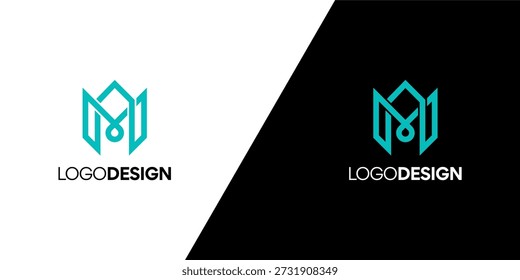 Sofisticado diseño abstracto del logotipo de la letra M con líneas geométricas limpias, perfecto para la identidad corporativa contemporánea y soluciones de marca