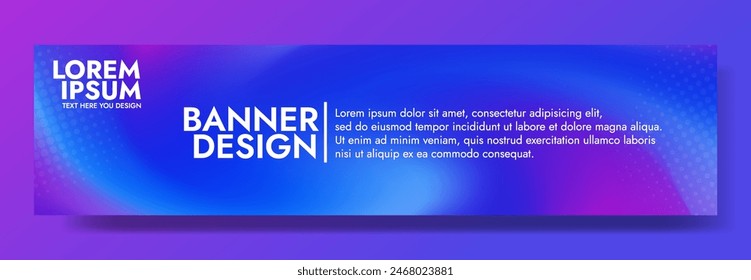 Sophisticated abstract mesh blur banner captivating with its harmonious purple and blue gradient wave