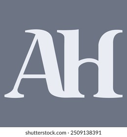 Sophisticated "AH" logo in gray, offering a minimalist and timeless design. Ideal for brands seeking a neutral, elegant identity that exudes professionalism, subtlety, and modern simplicity.