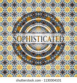 Sophisticated arabic emblem. Arabesque decoration.