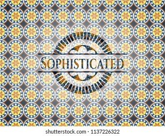 Sophisticated arabic emblem. Arabesque decoration.