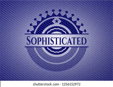 Sophisticated badge with jean texture