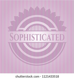Sophisticated badge with pink background