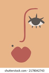Sophisticated beautician salon poster warm color for beauty brand cosmetician stylist abstract refined