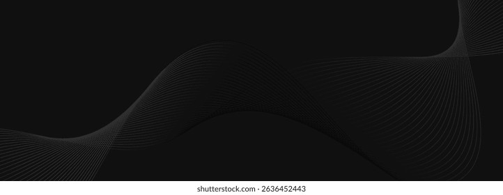 Sophisticated Black Abstract Wavy Lines Design for Modern Backgrounds and Subtle Textures, Perfect for Presentations and Digital Media with Elegant Curvature