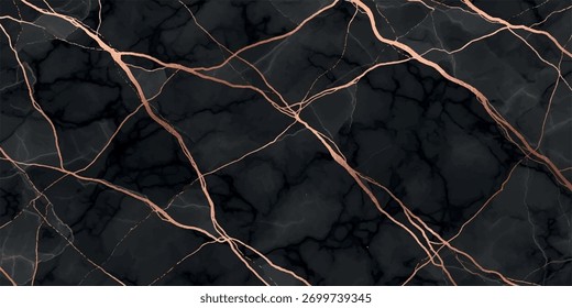 Sofisticada textura de mármol negro con intrincadas vetas doradas, perfecta para crear una estética lujosa y moderna en proyectos de diseño.