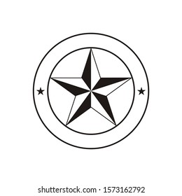 Sophisticated black star in a circle emblem for seal / badge element logo design. -Vector